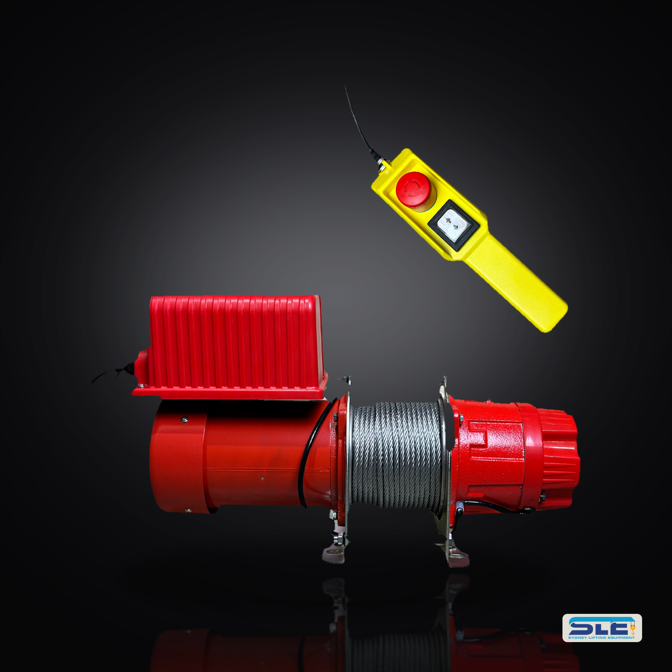 Comeup CP200 electric winch, 200kg capacity, 240V with integrated 24V pendant control, stock code ACW200L