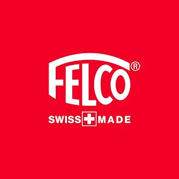 FELCO brand logo: white FELCO wordmark and Swiss Made text on a red background.