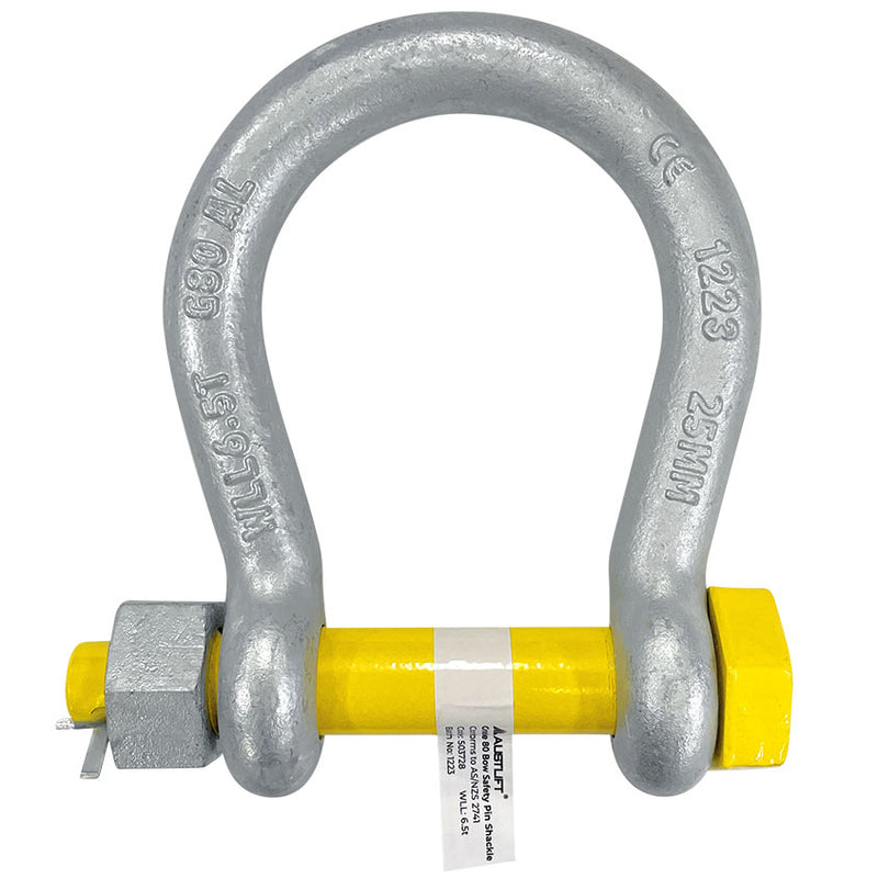 Grade 80 Frogmouth Bow Shackles - Safety Pin